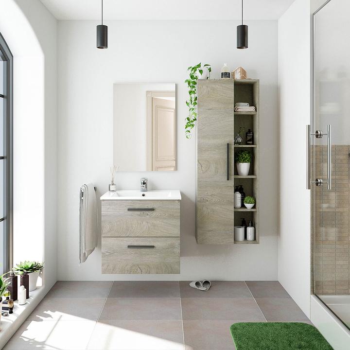 Image du produit CaliCosy Colonne suspendue 1 porte avec 5 niches de rangement H135 cm (51 x 25 x 135 cm)
