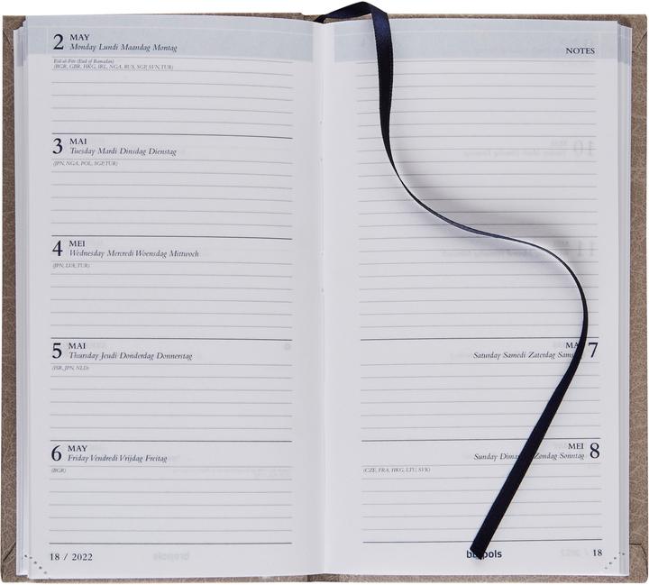 Produktbild Brepols Agenda Notavision Dubl. 2025 26.3.1476 1W/2S grau ML 9x16cm (9 x 16 cm, Deutsch, Französisch, Niederländisch, Englisch)