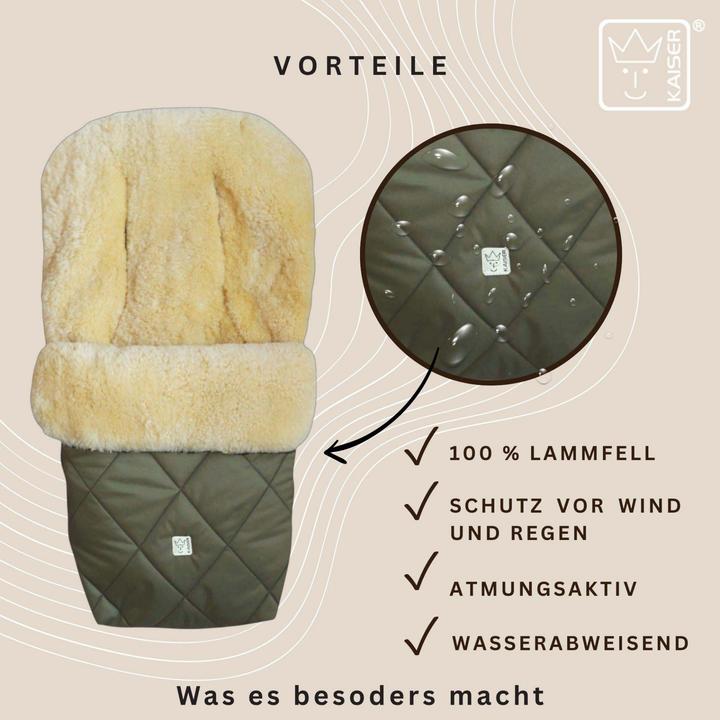 Actual product image Kaiser Baby Kaiser Lammfell Fusssack Coosy, kaki