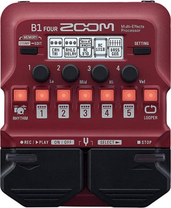 Zoom Processeur d'effets multi-effets basse compact B1 Four avec looper et boîte à rythmes (Boucleur)