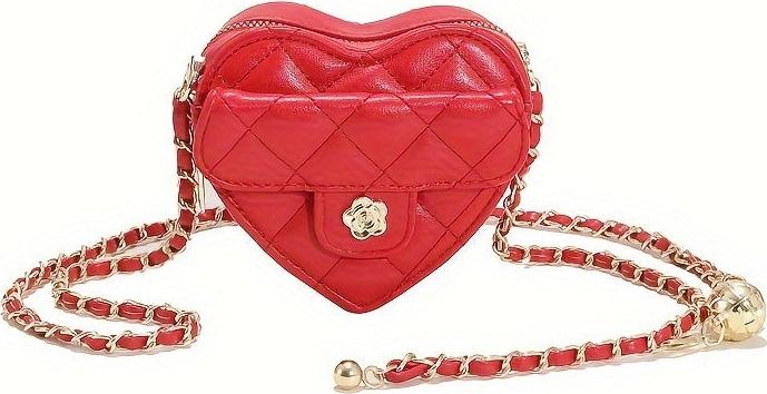 Only-Bags.Store Herzförmige Mini-Kreuztasche, Mode bestickte PU-Ledertasche, niedliche trendige Accessoire