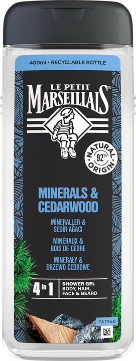 Produktbild Le Petit Marseillais Shower Gel For Men Minerals & Cedarwood 400ml (400 ml)