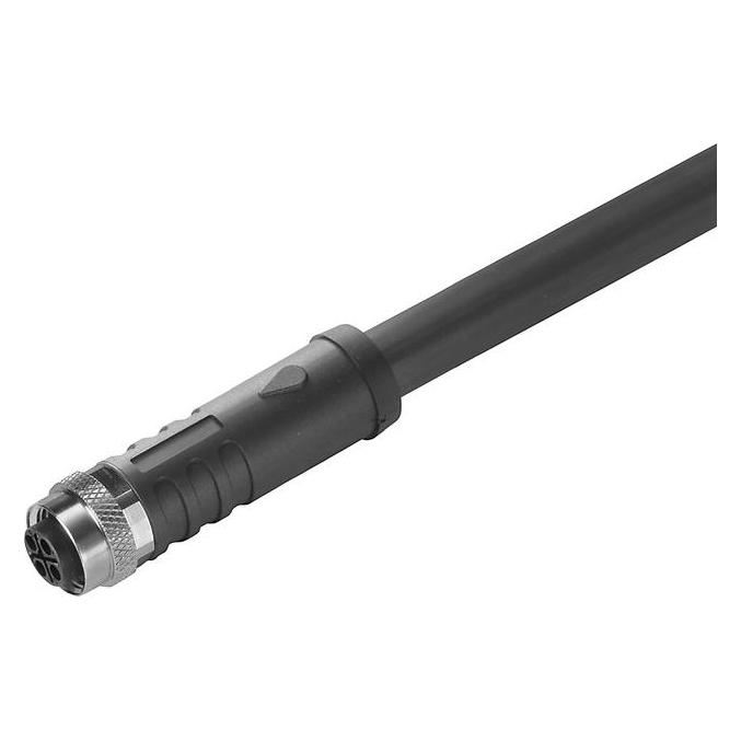 Weidmüller Sensor-actuator kabel geprefabriceerd open aan één uiteinde M12 3 1,5m socket, Kabels + Stekkers, Zwart