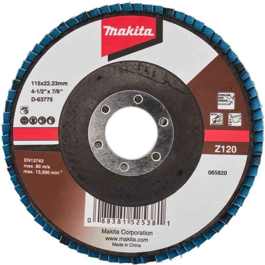 Makita, Abrasivi, Zubehör D-63775-10 Fächerscheibe 115mm Z120 (Z120)