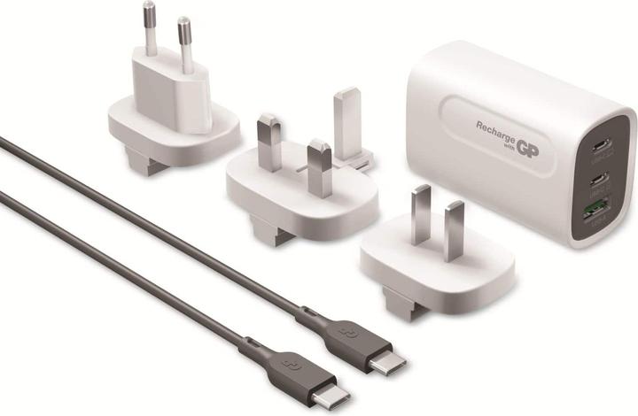 Image du produit GP Batteries GP GaN Adaptateur de charge rapide USB 65W PD 2xUSB-C & 1xUSB-A blanc (65 W)