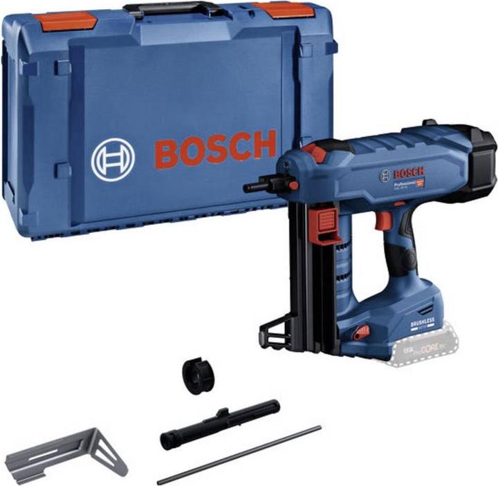1 x XL-BOXX (1 600 A02 59V). 1 x XL-BOXX-Einlage für GNB 18V-38, 40 (1 600 A03 42E). 1 x Magnet für GNB 18V Standard-Mundstück (1600290074). 1 x Standard-Mundstück für GNB 18V (1600A02HL3). 1 x Ausdrückstift (1 600 A03 42F). 1 x Befestigungshaken (1 600 A02 K07), 40 (1 600 A02 R2X). 1 x E-Mundstück für GNB 18V-38
