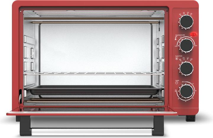 Produktbild TurboTronic By Z-Line Retro Minibackofen mit Umluft 45L Red