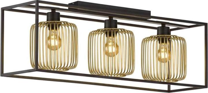 Actual product image Fischer & Honsel Honsel Caydo ceiling light triple E27 metal shade gold-coloured sand black 21357