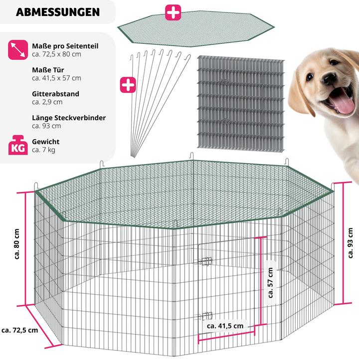 Image du produit tectake Enclosavecfiletdesécurité,systèmeemboîtable,Ø204cm