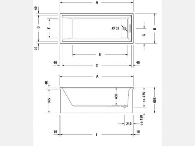Produktbild Ideal Standard Doppelbadewanne Rechteckbadewanne Connect Air 80 x 180 cm alpinweiss glatt E106701 (230 l, 180 cm, 80 cm)