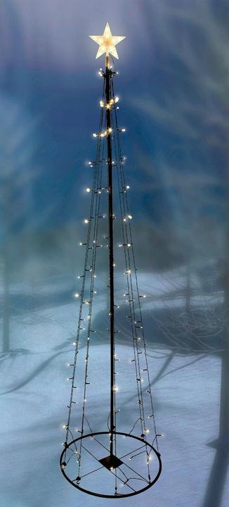 Actual product image Mojawo XXL LED Metal Christmas Tree with Star warm white 154 LEDs 240cm