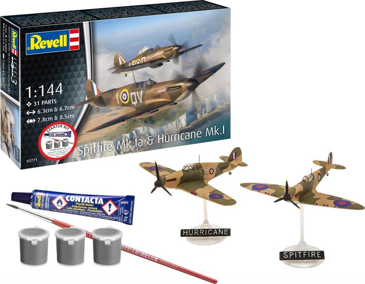 Actual product image Revell Starter Kit Spitfire Mk1a und Hurricane Mk1