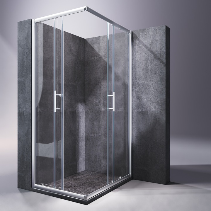 SONNI Cabina doccia angolare 90*70*185 cm, senza piatto doccia (90 cm, 70 cm, 185 cm)