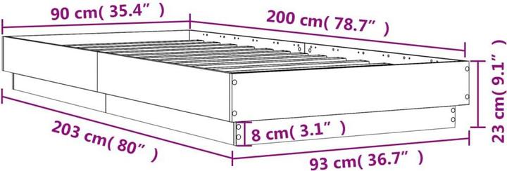 Actual product image vidaXL Bedstead (90 x 200 cm)