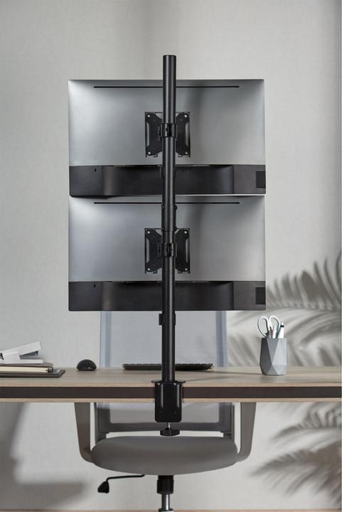 Actual product image InLine Table mount, for 2x LCD/LED display up to 81cm (32"), max. 9kg, vertical, black (Table, 31.89")