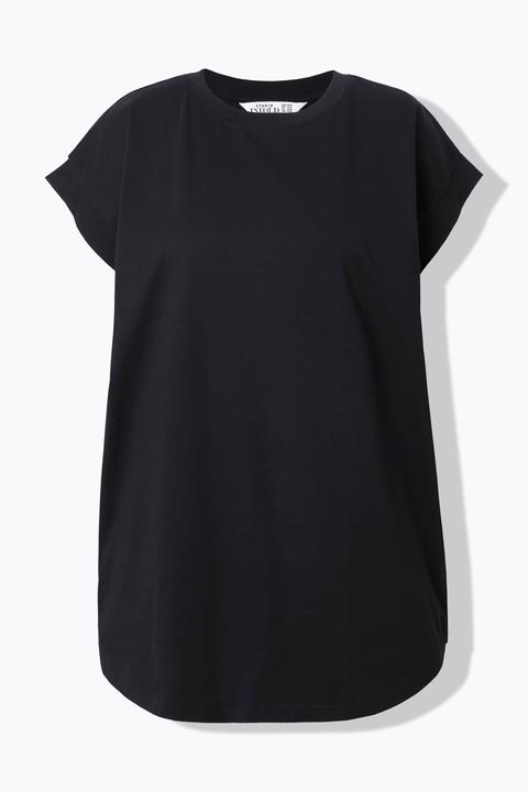 Actual product image Studio Untold Cap Sleeve Rounded Hem Tunic Tee (46, 48)