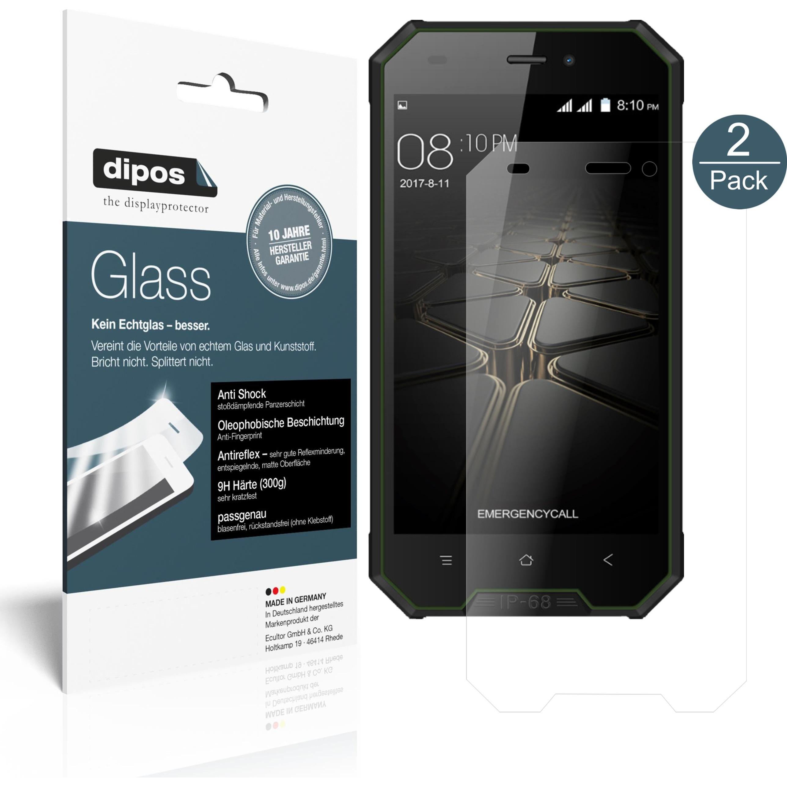 Dipos Displayschutz Anti-Shock (2 Stück, Blackview BV4000 Pro), Smartphone Schutzfolie, Transparent