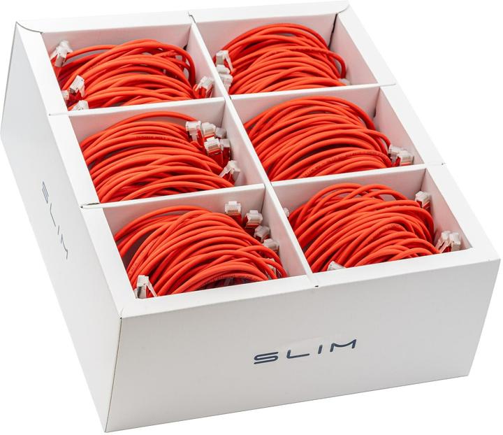 Actual product image SLIM Slimpatch cable RJ-45, Cat 6A, U/FTP, 3 m, red, 36-pack (U/FTP, CAT6a, 3 m)