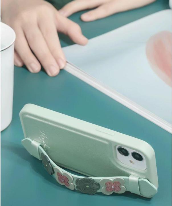 Image du produit Kingxbar La coque Sweet Series est décorée de cristaux Swarovski originaux pour l'iPhone 12 mini vert (Apple iPhone 12 mini)