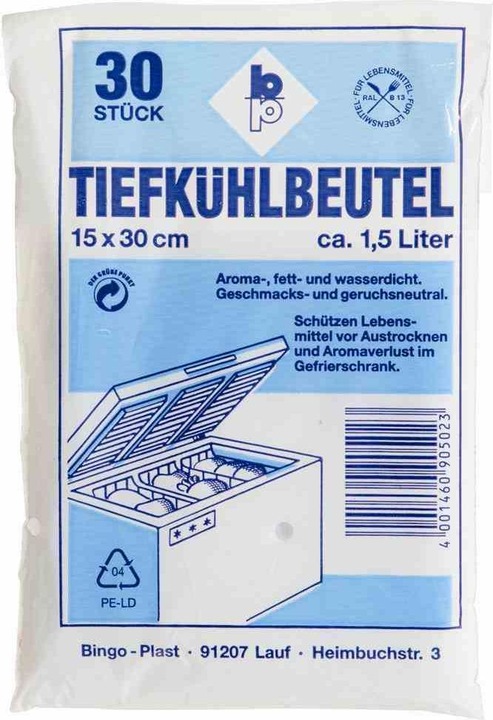 Bingo Plast Sacs de congélation Unimet 15 X 30 Bt a 30pc 502 (30 x)