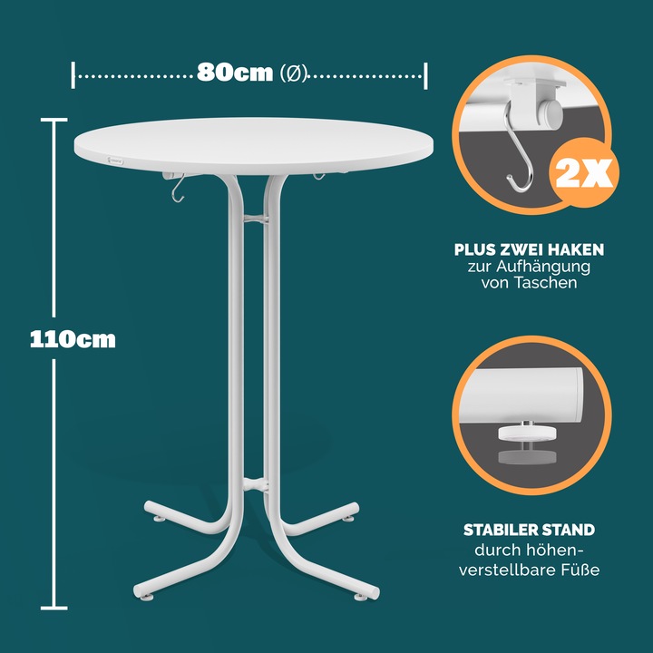Actual product image Casaria Bar table (80 x 110 cm)