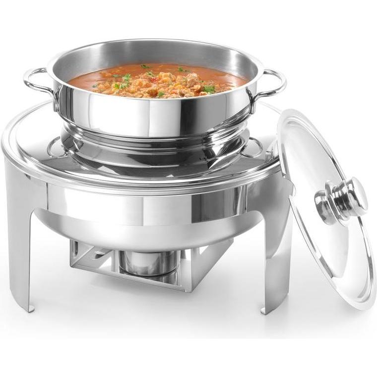 Thumbnail - Hendi Suppen chafing dish Spiegelglanz Finish 10 l, Warmhalteplatte, Silber