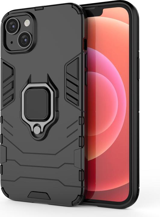 Hurtel Ring Armor case for iPhone 14 Plus armored cover magnetic holder ring black (Apple iPhone 14 Plus)