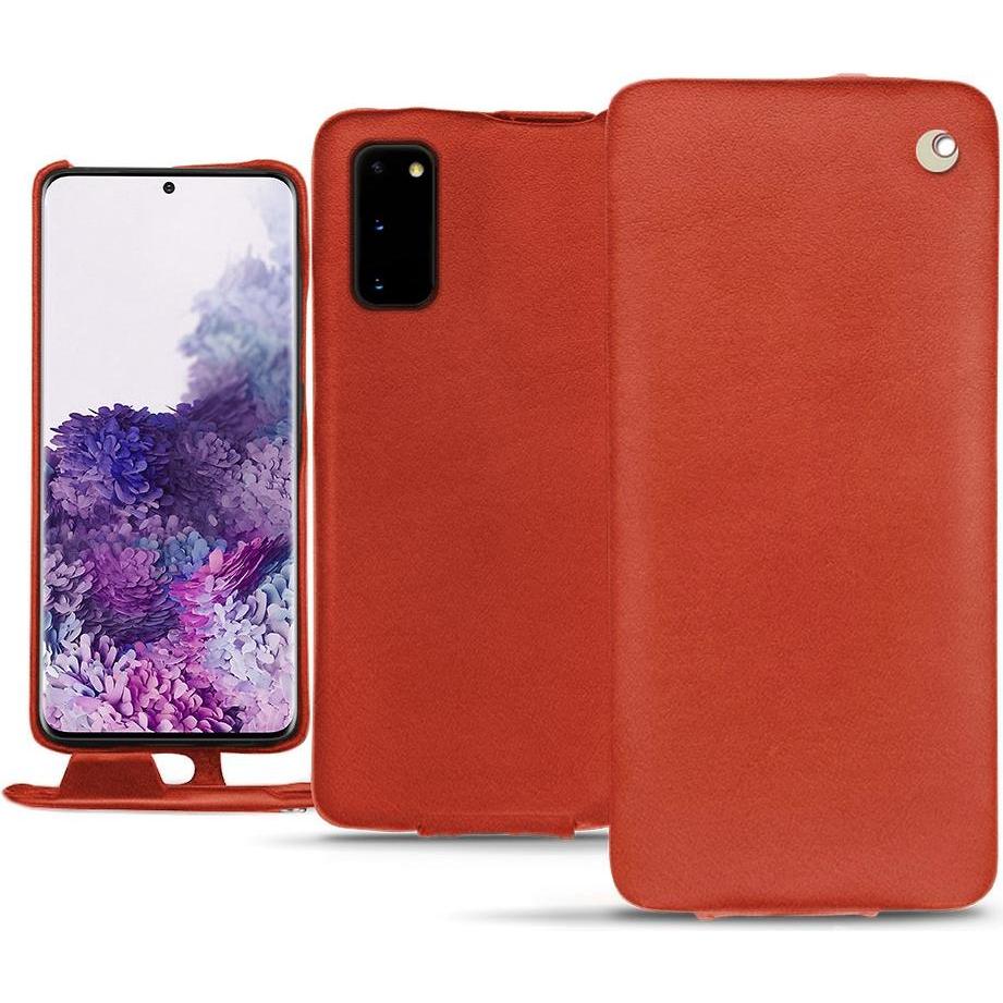 Noreve Lederschutzhülle vertikal (Samsung Galaxy S20), Smartphone Hülle, Orange