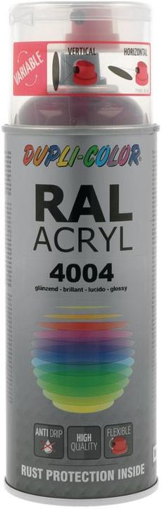 Actual product image Dupli-Color Glossy acrylic paint RAL 4004 claret violet (Claret, 0.40 l)