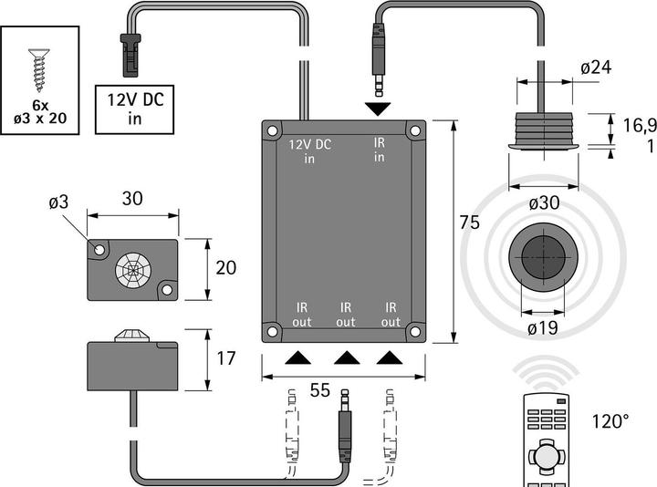 Produktbild Halemeier Infrarot Reichweitenverlängerung Repeater Plus12 V (1 Stk.)