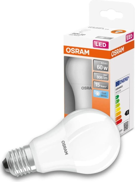 Immagine prodotto Osram Star Classic A (E27, 8.50 W, 806 lm, 1 x, F)