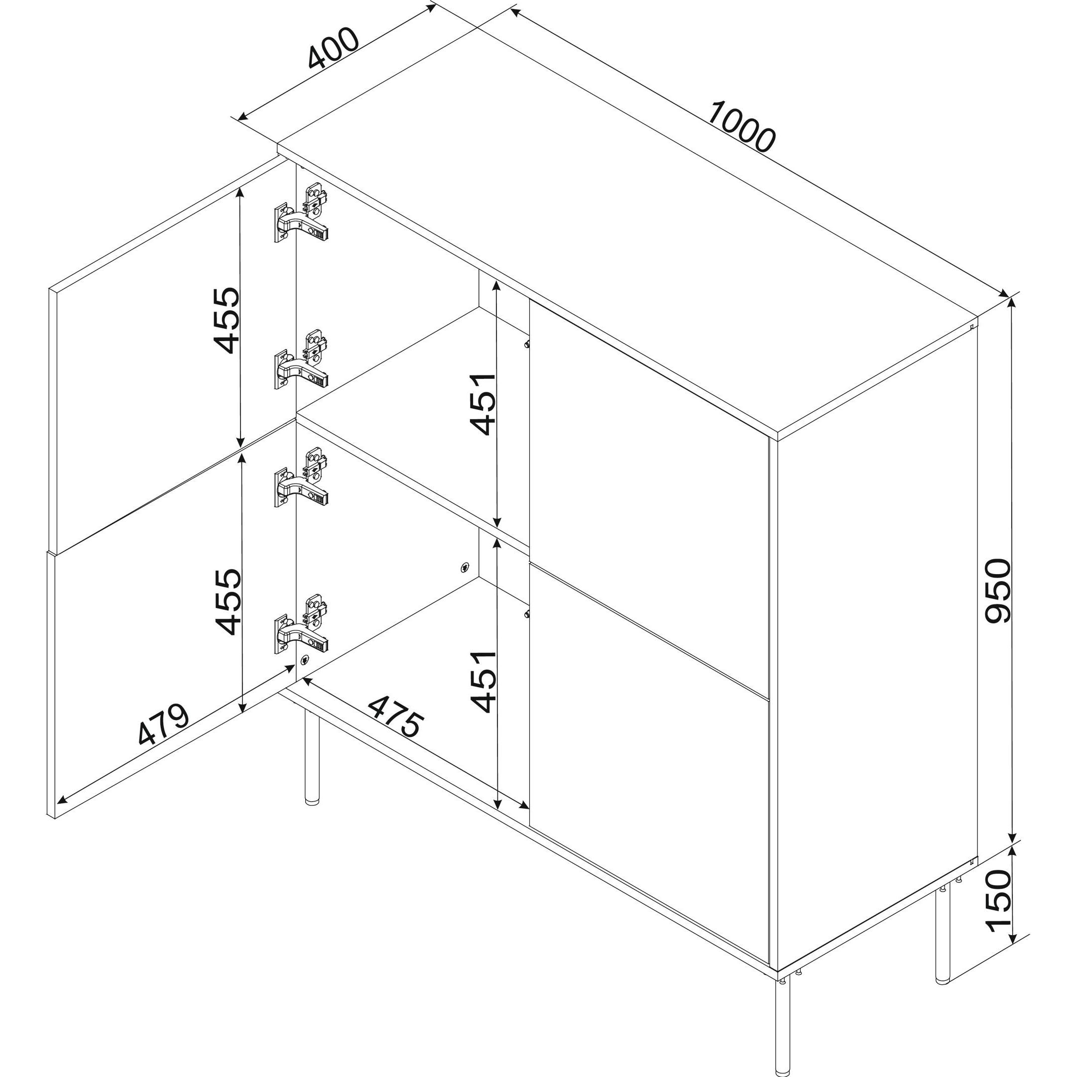 Thumbnail - Halmar, Kommode + Sideboard, Tresse (110 x 40 x 40 cm)