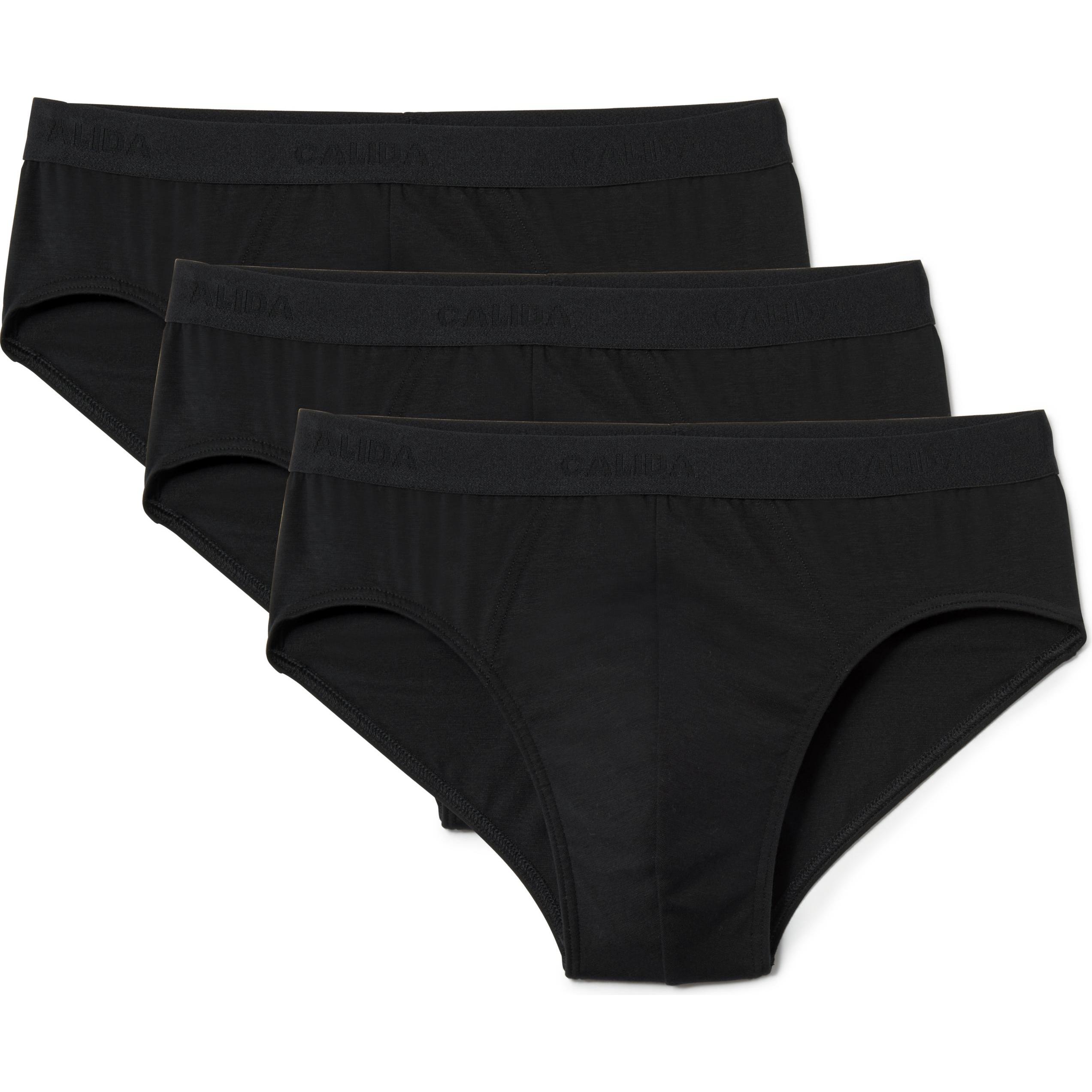 Calida, Herren, Unterhosen, Natural Benefit, Schwarz, (XL, 3er Pack)