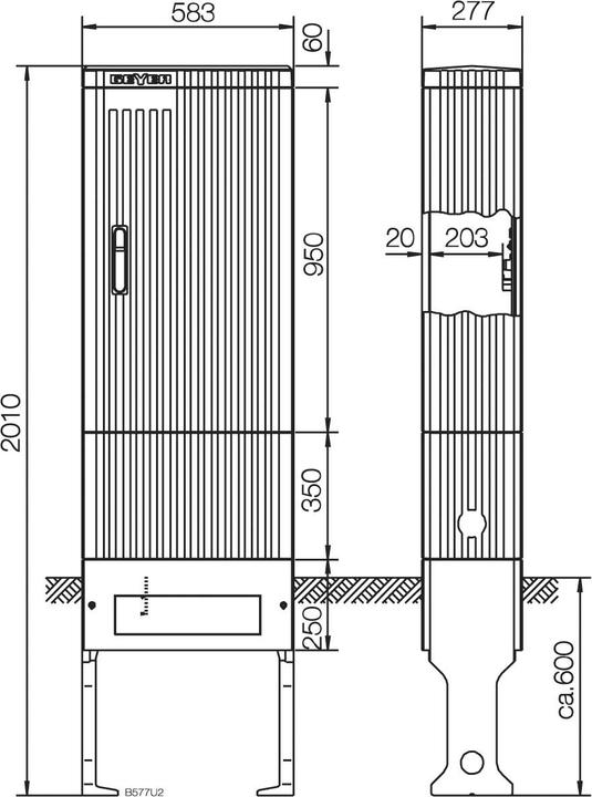Produktbild ABN SL205P AnschlusssÃ¤ule FB2, BH7 mit Montageplatte, 1Zyl.e