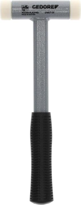 Actual product image Gedore Recoilless soft-face hammer, Ø 25 mm, tubular steel handle, replaceable polyamide heads (440 g)