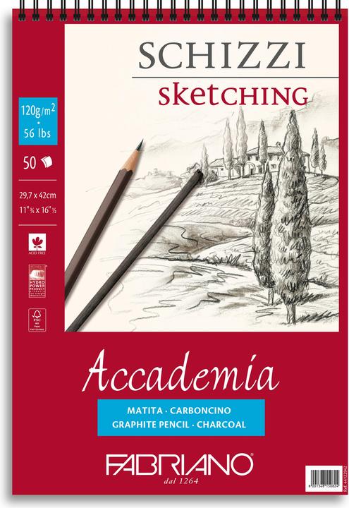 Image du produit Fabriano Accademia Block mit Spirale - A3 - 120g - 50 Blatt (A3, Blanc)