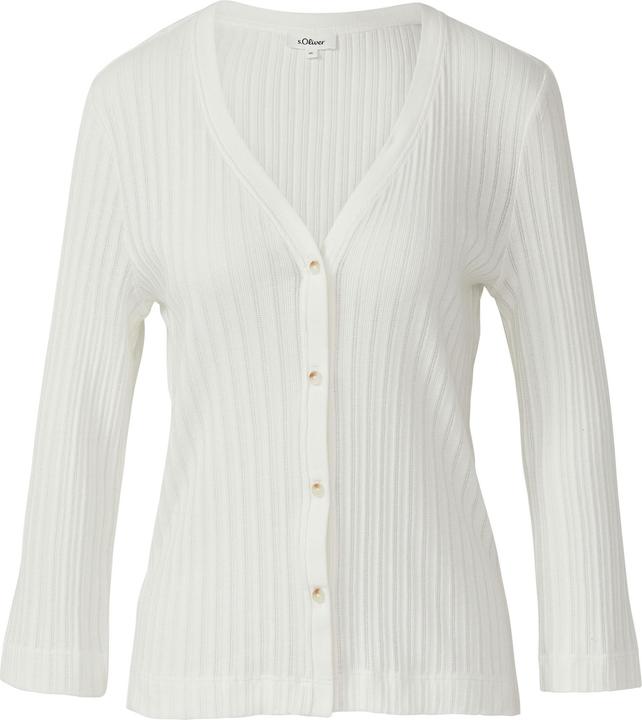 Produktbild s.Oliver T-Shirt Semitransparente Strickjacke aus Ajour-Rippe (44)