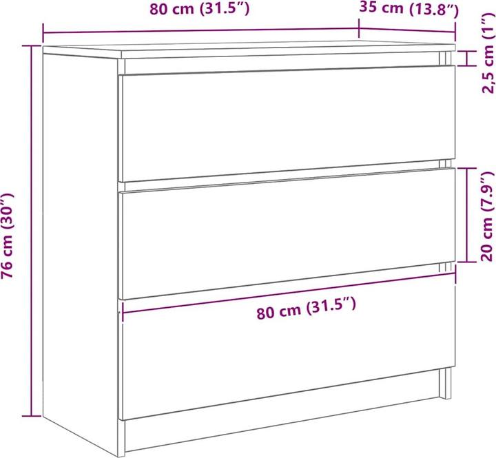 Image du produit vidaXL Sideboard (80 x 35 x 76 cm)