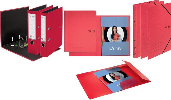 Image du produit von Dossier rapide avec mécanisme de reliure, A4, rouge, 10 pièces (A4, 10x)