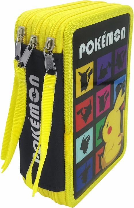 Triton POKÉMON Astuccio triplo per matite, 39 pz. ripieni
