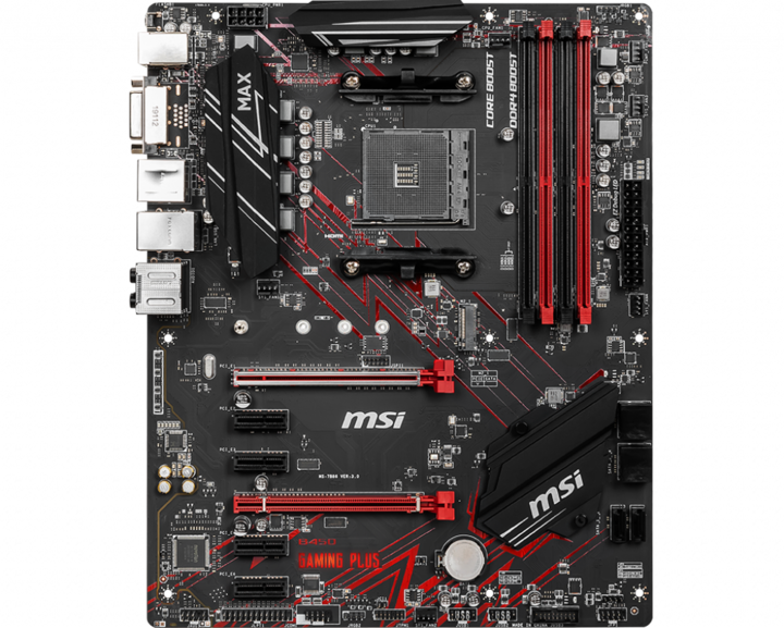 Actual product image MSI B450 Gaming Plus MAX (AM4, AMD B450, ATX)