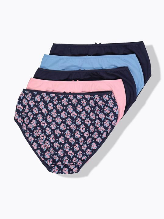 Produktbild Ulla Popken Midislips, 5er-Pack, Blumen/einfarbig (5er Pack, 46, 48)