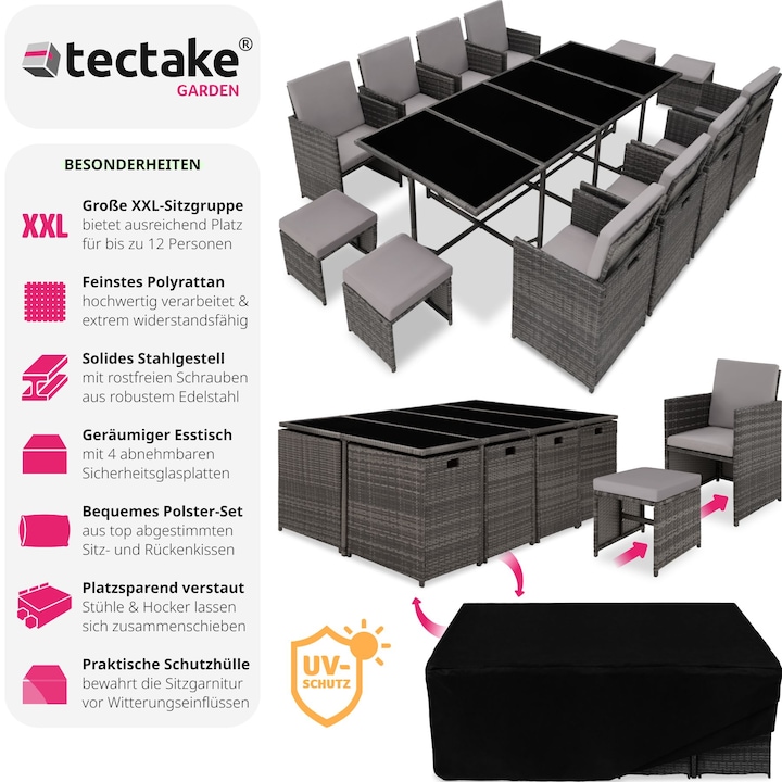 Produktbild tectake Rattan Sitzgruppe Palma