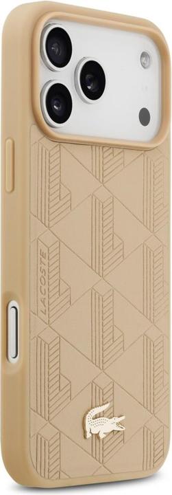 Produktbild Lacoste iPhone 17 Pro Max Back-Cover hul - MagSafe - Monogramme Print With Gold Logo - Beige (Apple iPhone 17 Pro Max)