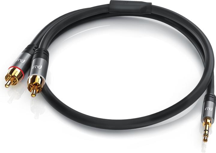 Produktbild Primewire Cinchkabel - Cinch zu 3,5mm Klinke Audio Kabel, RCA, AUX, Stereo HiFi Adapter mehrfach geschirmt (0.50 m, 3.5mm Klinke (AUX), Cinch)