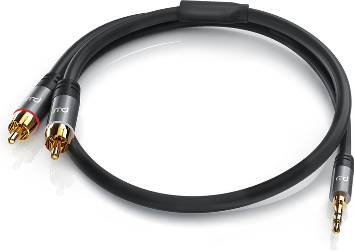 Produktbild Primewire Cinchkabel - Cinch zu 3,5mm Klinke Audio Kabel, RCA, AUX, Stereo HiFi Adapter mehrfach geschirmt (0.50 m, 3.5mm Klinke (AUX), Cinch)