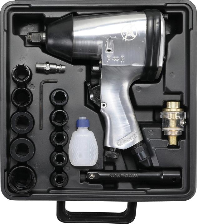 Produktbild BGS Druckluft-Schlagschrauber mit Werkzeugsatz 12,5 mm (1/2") 312 Nm 16-tlg. (Druckluft)