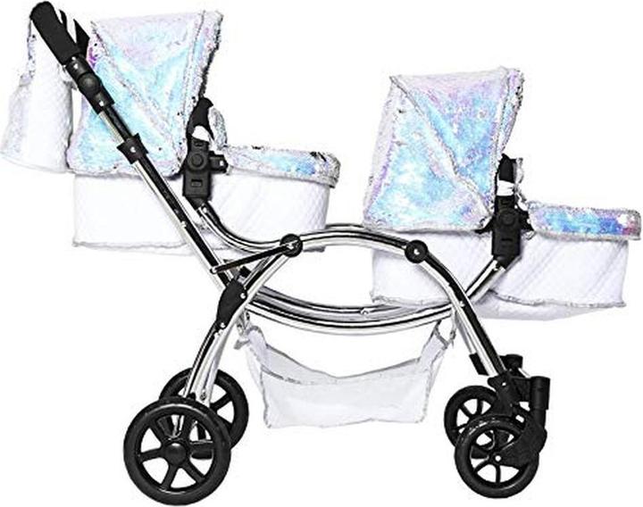 Produktbild Roma Polly Sparkle Doppel-Kinderwagen mit Reiswieg in Meerjungfrau-Optik