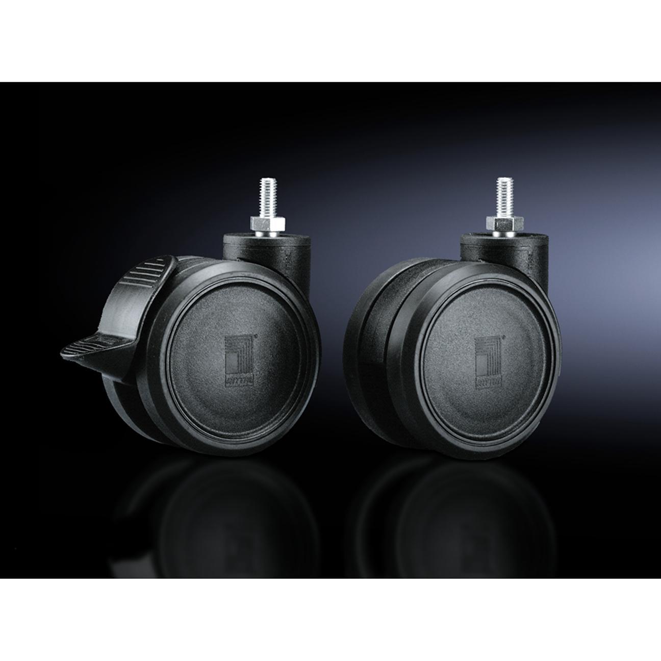 Rittal Twin castors Type: M12 x 20 4 pc(s), Serverschrank Zubehör, Schwarz