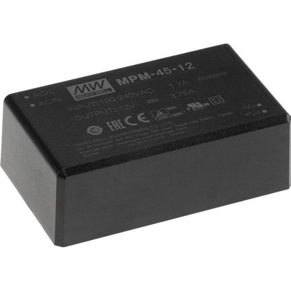 MeanWell, Spannungswandler, MEAN WELL MPM-45-5 - Universal - Indoor - 80 - 264 V - 47 - 63 Hz - 45 W - 5 V